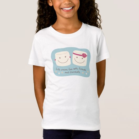 Het leven is nog leuker, marshmallow Friends White T-shirt (Voorkant)