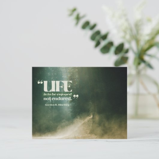 Het leven is om te genieten briefkaart (Staand voorkant)