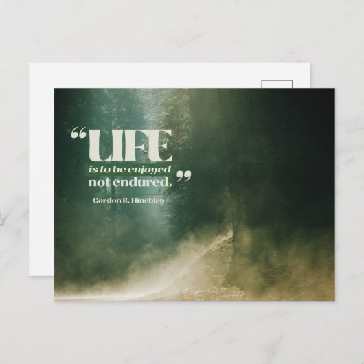 Het leven is om te genieten briefkaart (Voorkant / Achterkant)