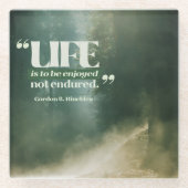 Het leven is om te genieten glazen onderzetter (Voorkant)