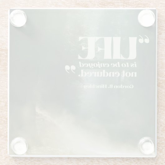 Het leven is om te genieten glazen onderzetter (Achterkant)