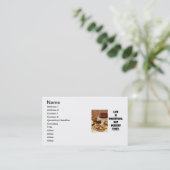 Het leven is onzeker. Eet eerst het dessert. Visitekaartje (Staand voorkant)