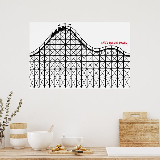 Het leven is op en neer Poster (Keuken)