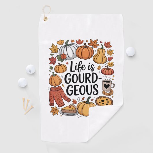 Het leven is pompoen-Herfst Golfhanddoek (Insitu)