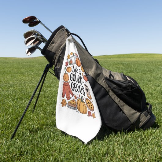 Het leven is pompoen-Herfst Golfhanddoek (Groen)