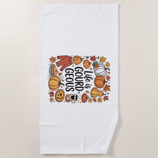 Het leven is pompoen-Herfst Strandlaken (Voorkant)