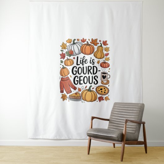 Het leven is pompoen-Herfst Wandkleed (In situ)