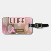Het leven is prachtig, borstkankeroverlevende bagagelabel (Voorkant horizontaal)