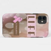 Het leven is prachtig, borstkankeroverlevende Case-Mate iPhone case (Achterkant (horizontaal))