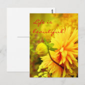 Het leven is prachtig | Golden Yellow Dahlias Briefkaart (Voorkant / Achterkant)