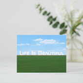 "Het leven is prachtig" landschap Briefkaart (Staand voorkant)