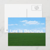 "Het leven is prachtig" landschap Briefkaart (Voorkant / Achterkant)