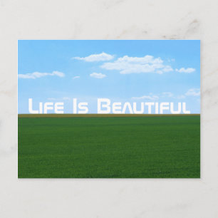 "Het leven is prachtig" landschap Briefkaart
