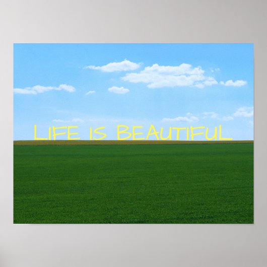 "Het leven is prachtig" landschap Poster (Voorkant)