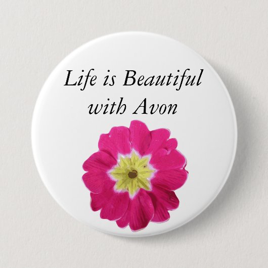 Het leven is prachtig met Avon - Floral Button (Voorkant)