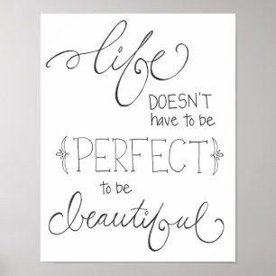 het leven is prachtig - met de hand getekende sche poster