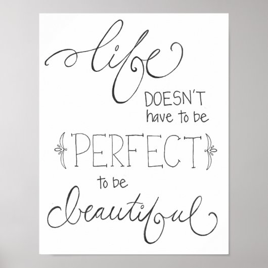 het leven is prachtig - met de hand getekende sche poster (Voorkant)