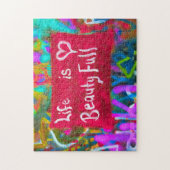Het leven is prachtig op Graffiti Wall - Legpuzzel (Verticaal)