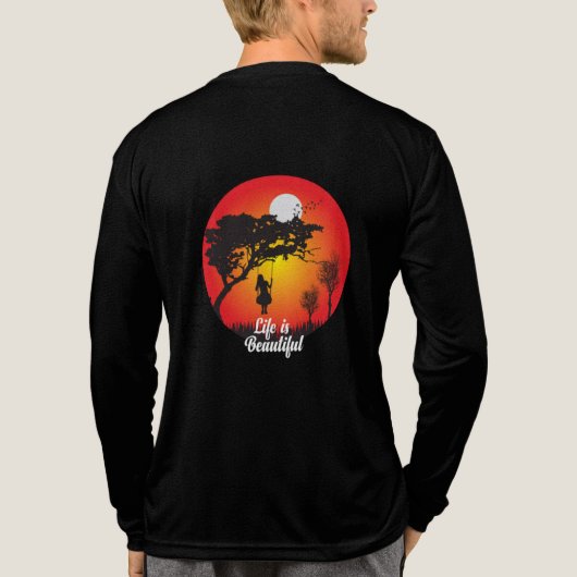 Het leven is prachtige Sunset Art Tri-Blend Shirt (Achterkant volledig)
