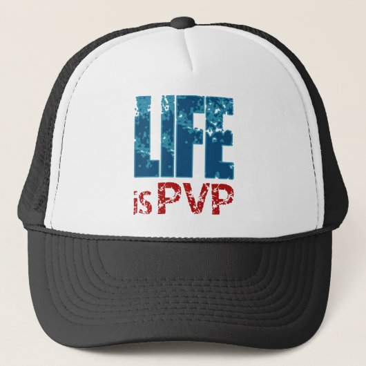 Het leven is PVP Gamer Design Trucker Pet (Voorkant)