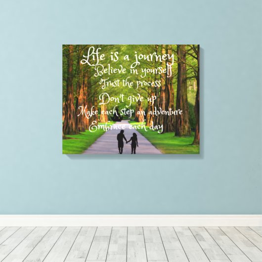 Het leven is reis canvas (Insitu (Houten vloer))