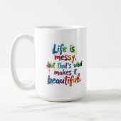 Het leven is rommelig koffiemok (Links)