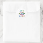 Het leven is rommelig ronde sticker (Tas)