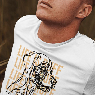 Het leven is Ruff Minimal Dog Line Art T-shirt