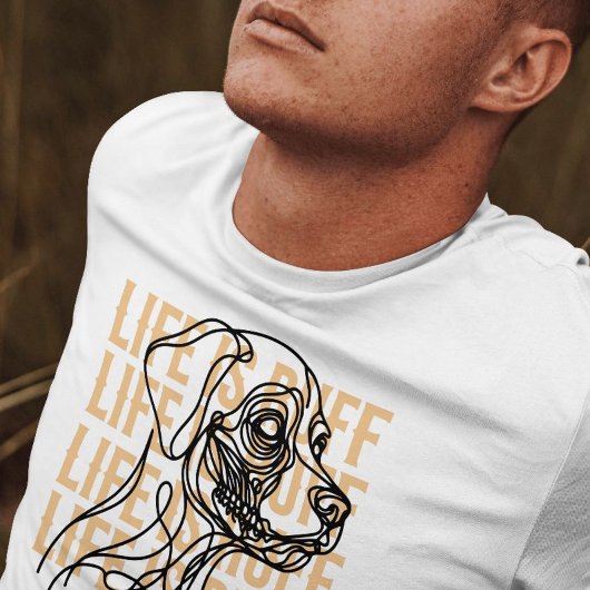 Het leven is Ruff Minimal Dog Line Art T-shirt