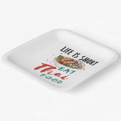 Het leven is "Short Eat Thai Food" Papieren Bordje (Gebogen)