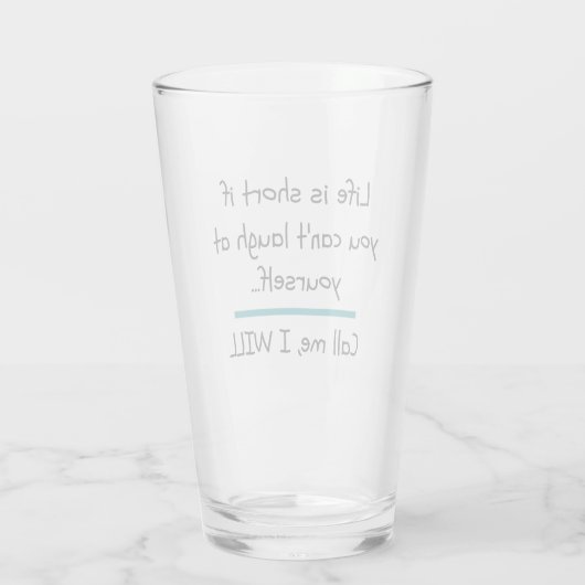 Het leven is Short Funny Gezegde Quote Novelty Glas (Achterkant)