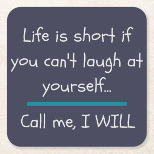 Het leven is Short Funny Gezegde Quote Novelty Kartonnen Onderzetters