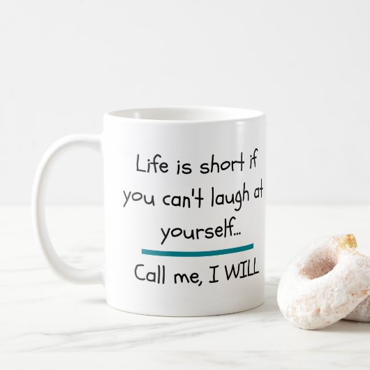 Het leven is Short Funny Gezegde Quote Novelty Koffiemok (Met donut)