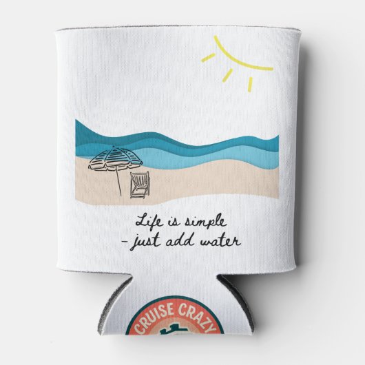 Het Leven is Simpel - Voeg Water Toe Blikjeskoeler (Voorkant)