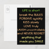 het leven is slecht briefkaart (Voorkant / Achterkant)