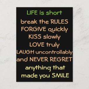 het leven is slecht briefkaart