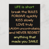 het leven is slecht briefkaart (Voorkant)