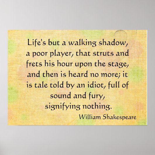 Het leven is slechts een bewegende schaduw poster (Voorkant)