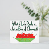 Het leven is slechts een Bowl van de Cherries- Gez Briefkaart (Staand voorkant)