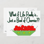 Het leven is slechts een Bowl van de Cherries- Gez Briefkaart (Voorkant / Achterkant)