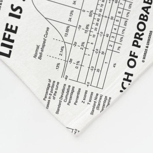 Het leven is slechts een bundel waarschijnlijkheid fleece deken (Hoek)