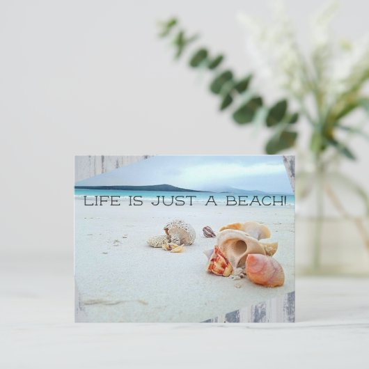 Het leven is slechts een strand briefkaart (Staand voorkant)