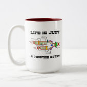 Het leven is slechts een verdraaide gebeurtenis (D Tweekleurige Koffiemok (Links)