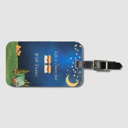 Het leven is S'more Fun met Twins Bagagelabel (Voorkant (horizontaal))