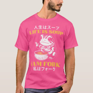 Het leven is soep Ik ben een Japanse vork T-shirt