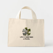 Het leven is soms een puzzel mini tote bag (Voorkant)