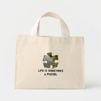 Het leven is soms een puzzel mini tote bag