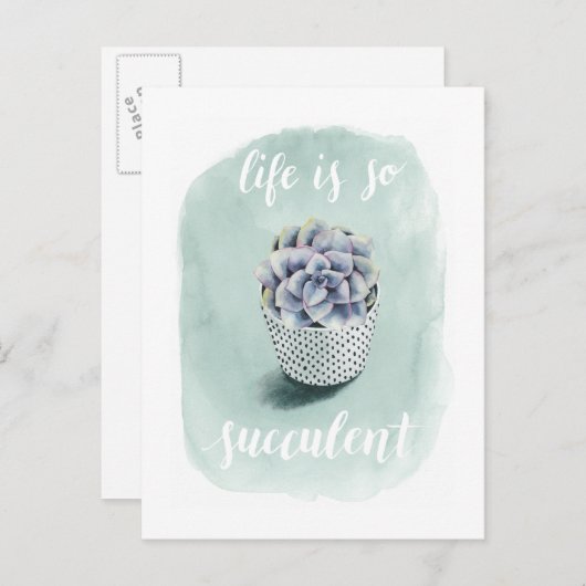 Het leven is Succulent I Briefkaart (Voorkant / Achterkant)
