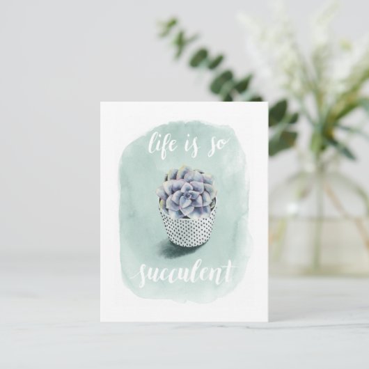 Het leven is Succulent I Briefkaart (Staand voorkant)