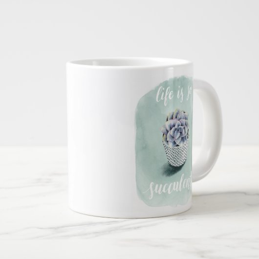 Het leven is Succulent I Grote Koffiekop (Voorkant rechts)